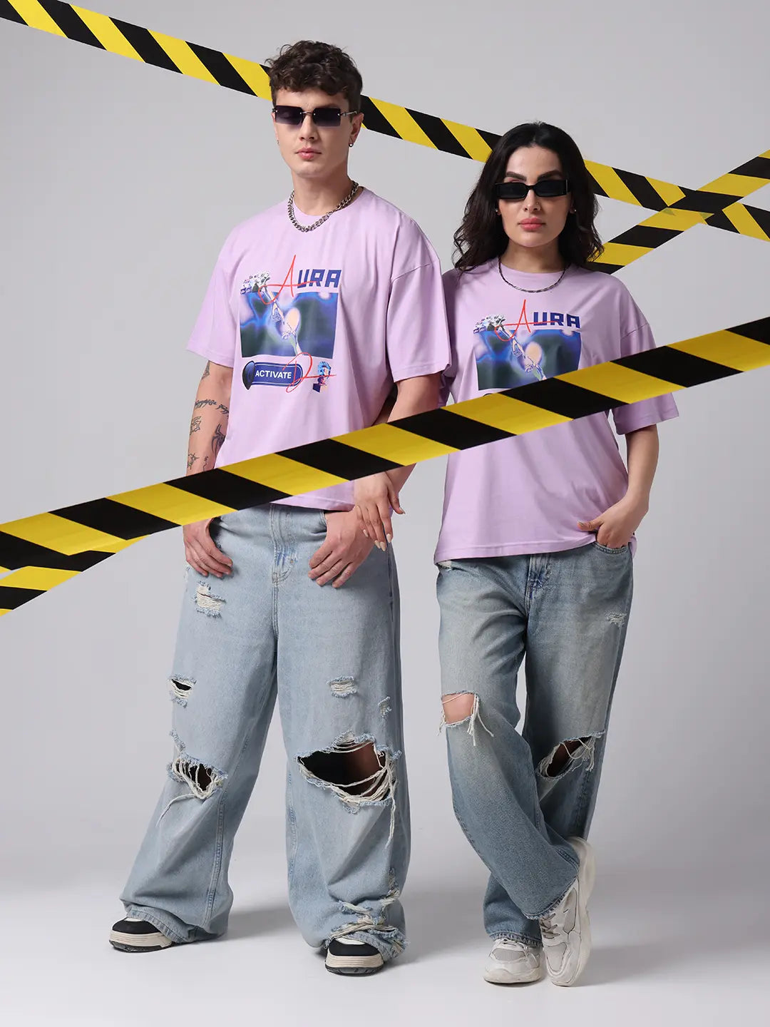 Spiritual Aura Activated Chakra Oversized Lavender Cotton Unisex