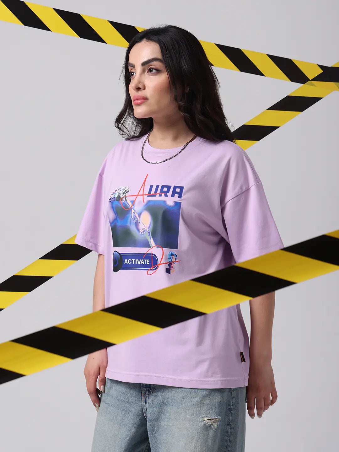 Spiritual Aura Activated Chakra Oversized Lavender Cotton Unisex