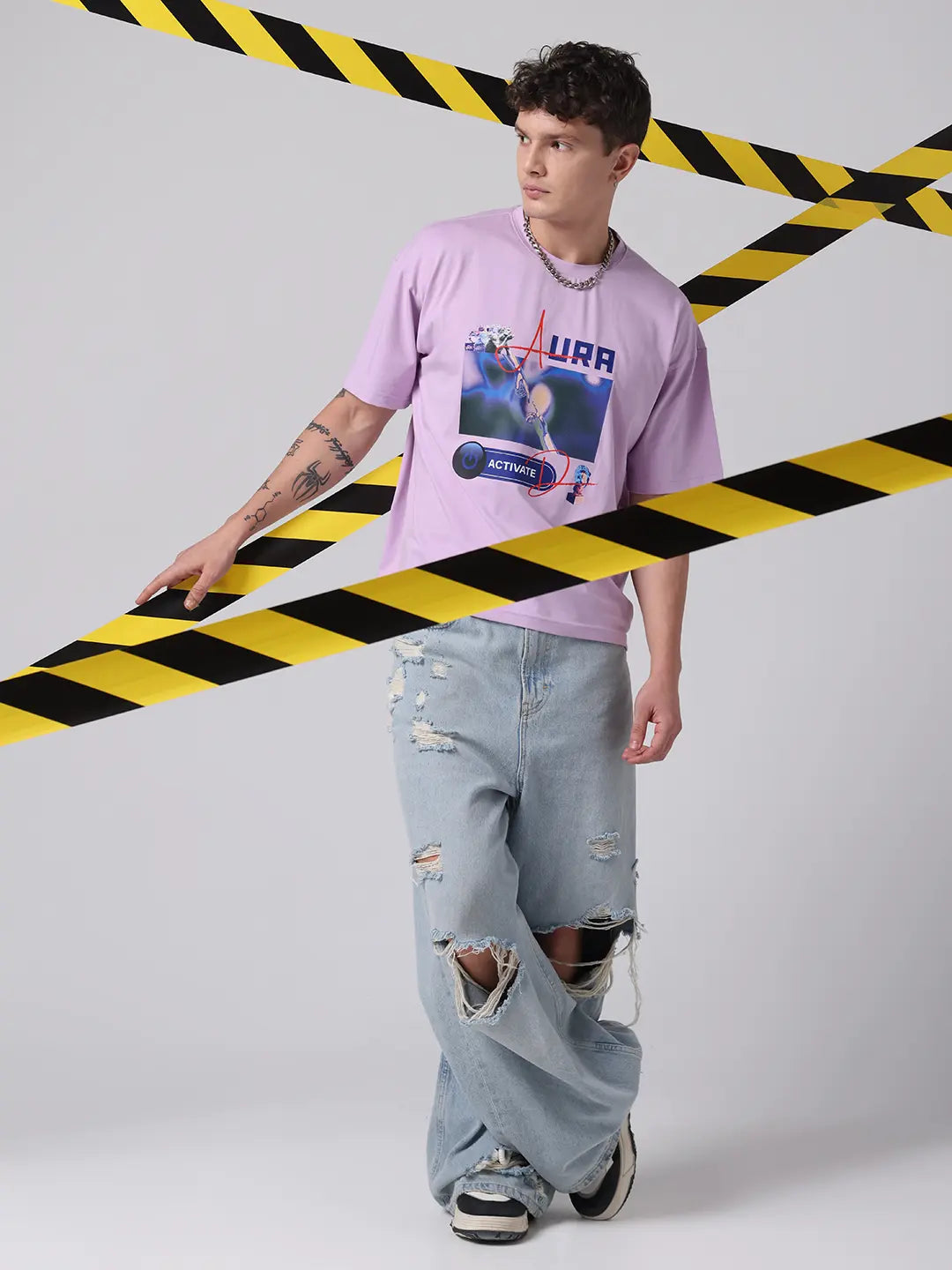 Spiritual Aura Activated Chakra Oversized Lavender Cotton Unisex
