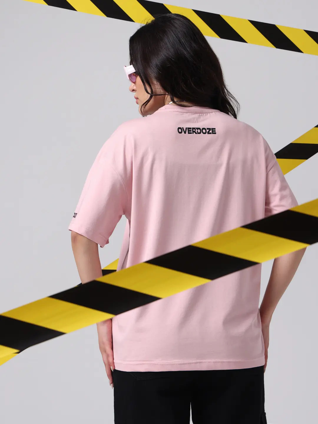 Pink Premium Brand Logo Oversized Boxy Fit Cotton Unisex T-Shirt
