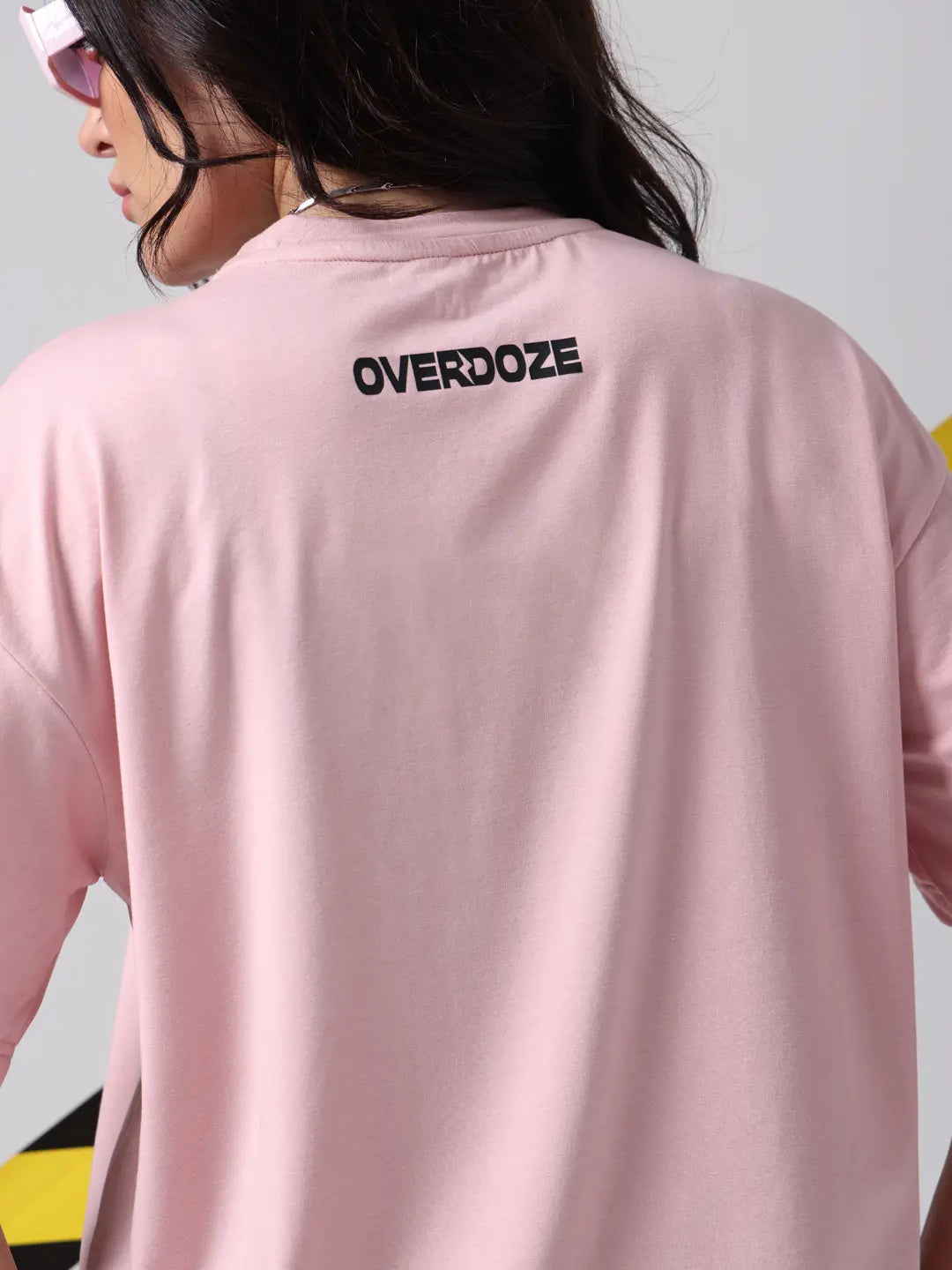 Pink Premium Brand Logo Oversized Boxy Fit Cotton Unisex T-Shirt