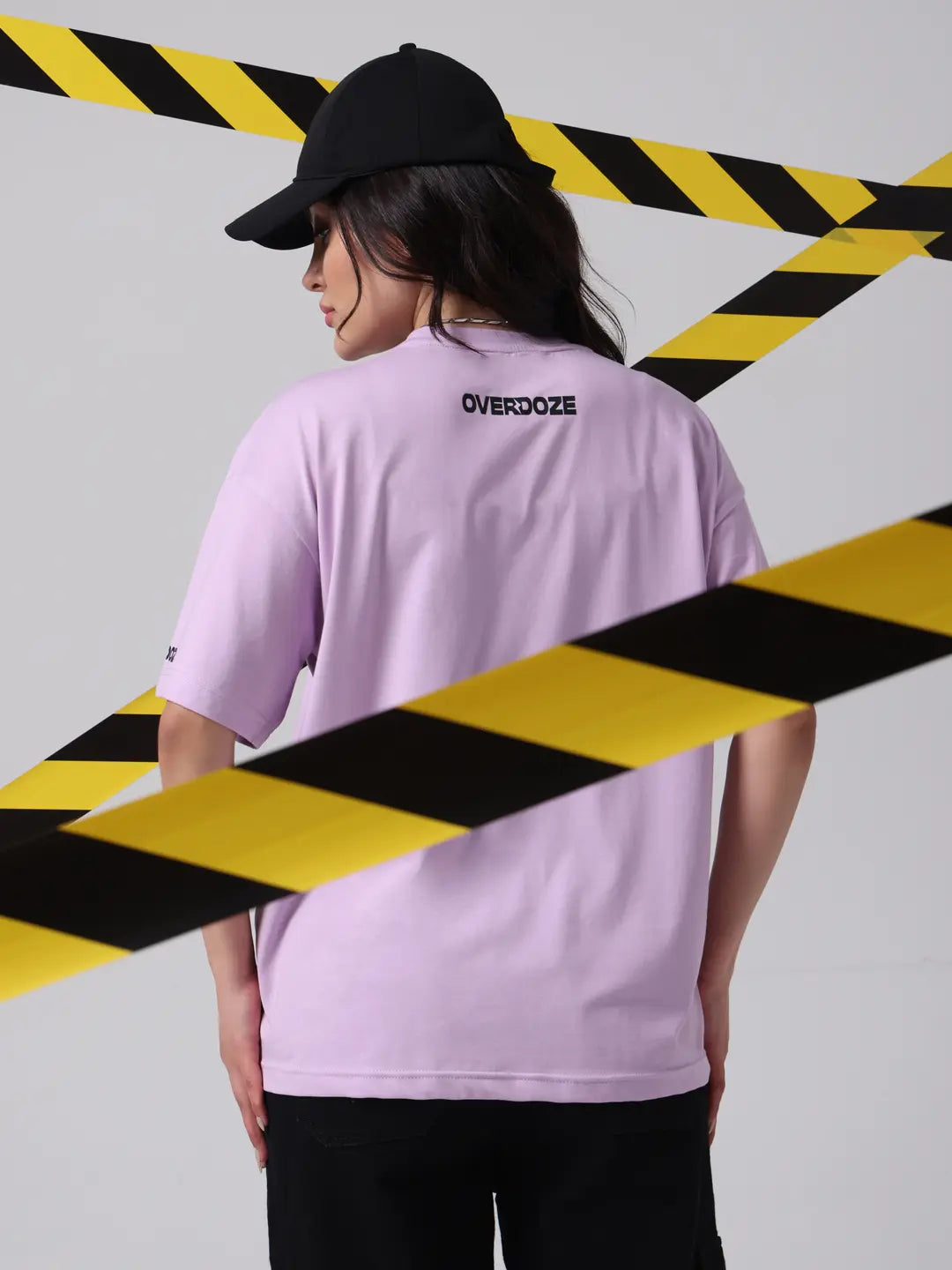 Lavender Premium Brand Logo Oversized Boxy Fit Cotton Unisex T-Shirt