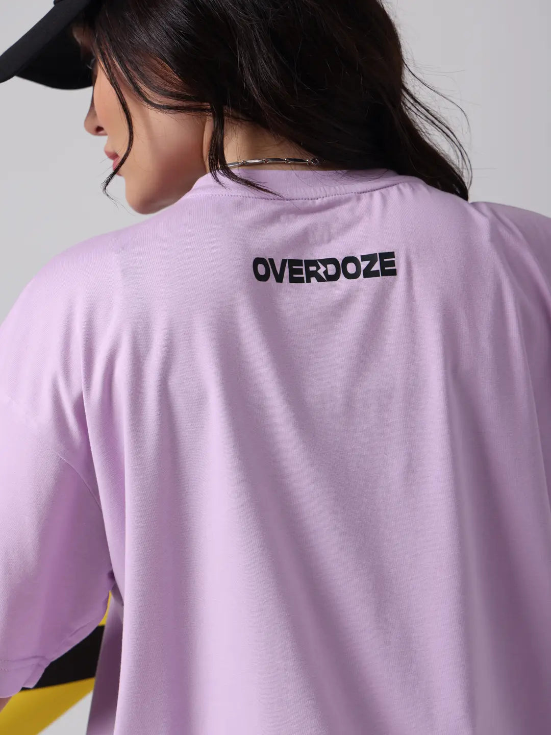 Lavender Premium Brand Logo Oversized Boxy Fit Cotton Unisex T-Shirt