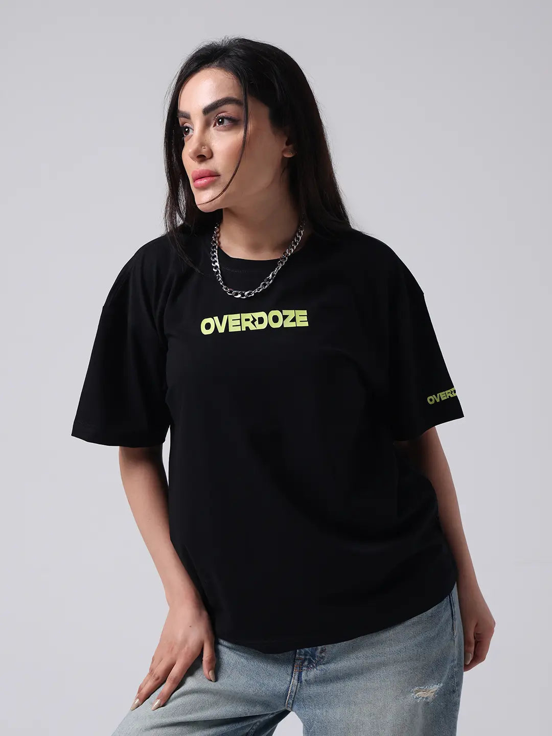 Black Premium Brand Logo Basic Boxy Fit Cotton Unisex T-Shirt