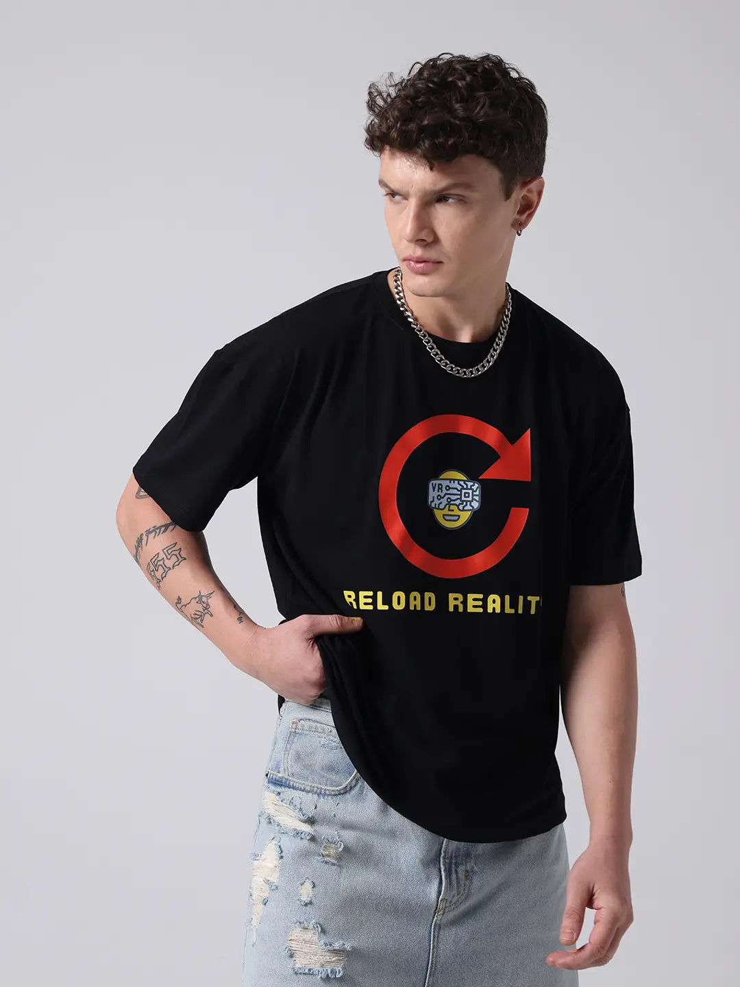 Reload Reality Virtual Reboot Cotton Oversized Relaxed Fit Unisex T shirt