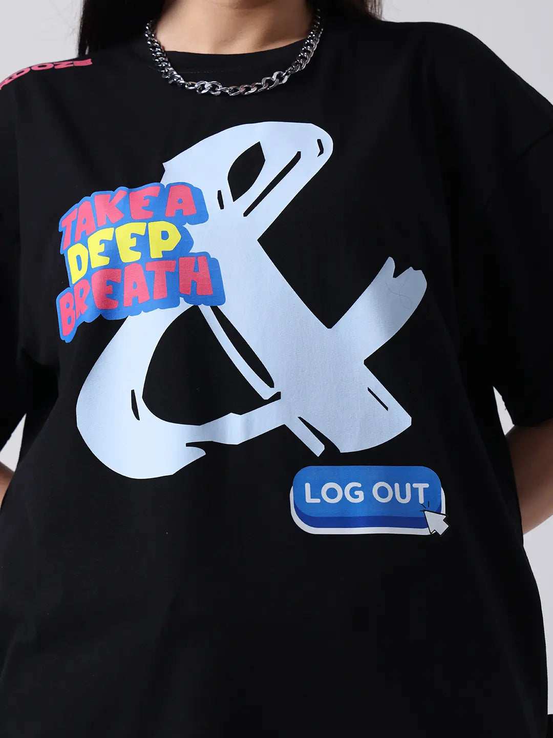 Log Out Anti Social Club Printed Relaxed Fit Unisex Oversize T shirt