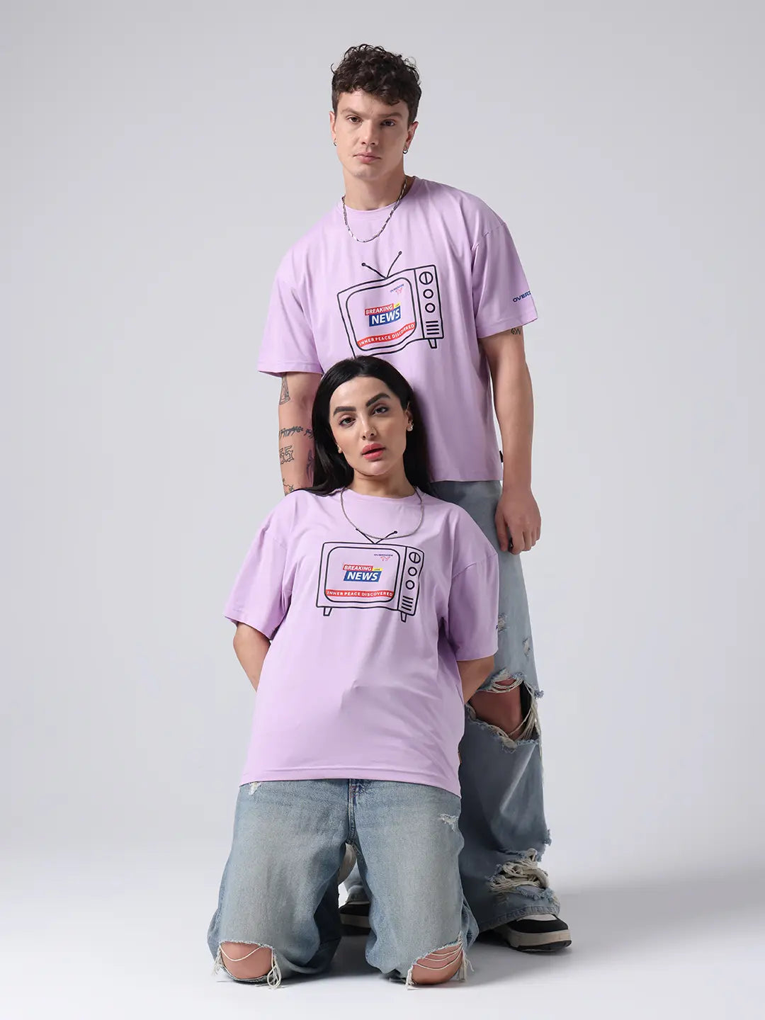 Breaking News Media Newspaper Printed Relaxed Cotton Unisex T shirt