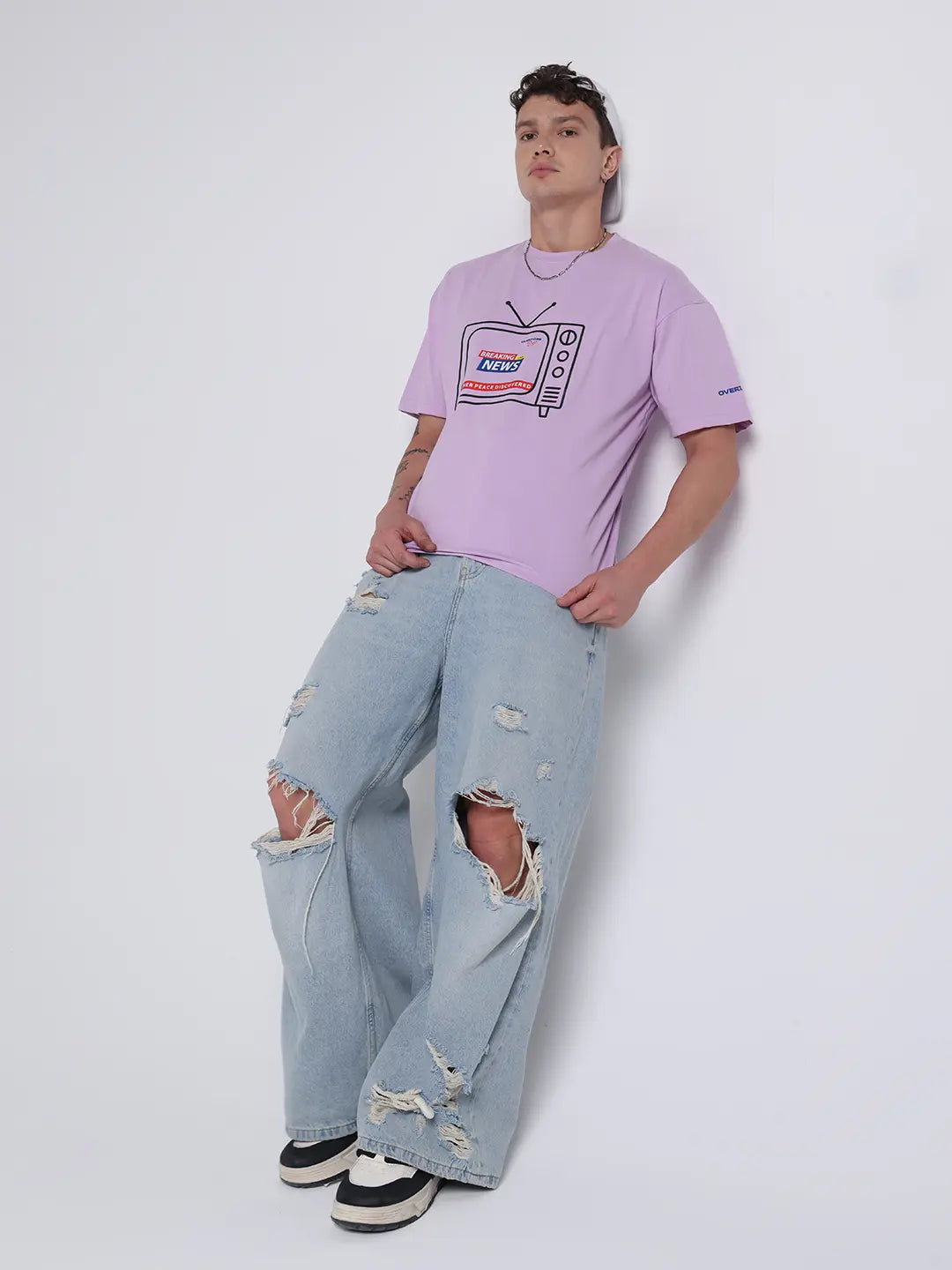 Breaking News Media Newspaper Printed Relaxed Cotton Unisex T shirt
