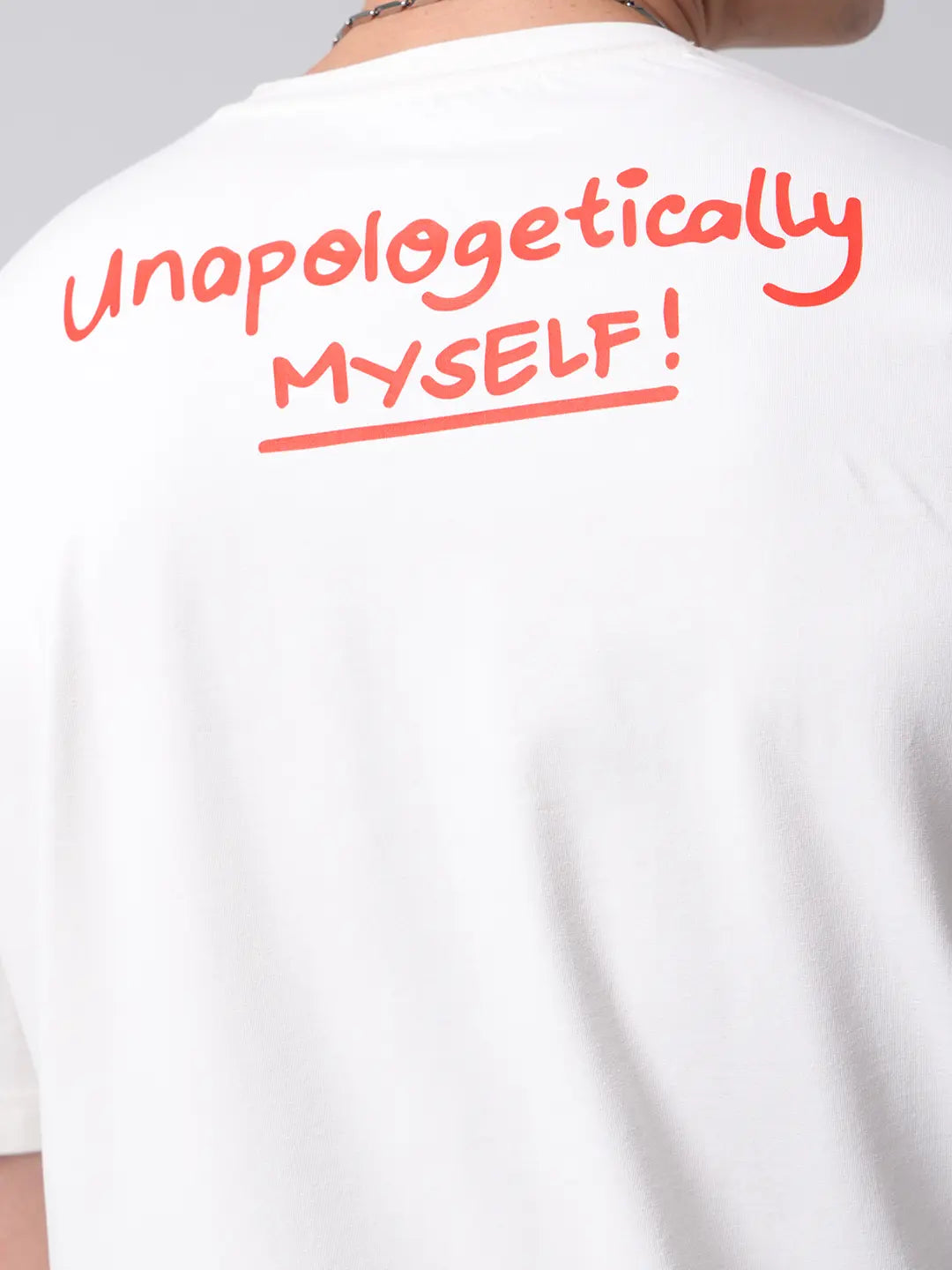 Unapologetically Myself Not Sorry Boxy Fit Printed Cotton Unisex T-shirt.