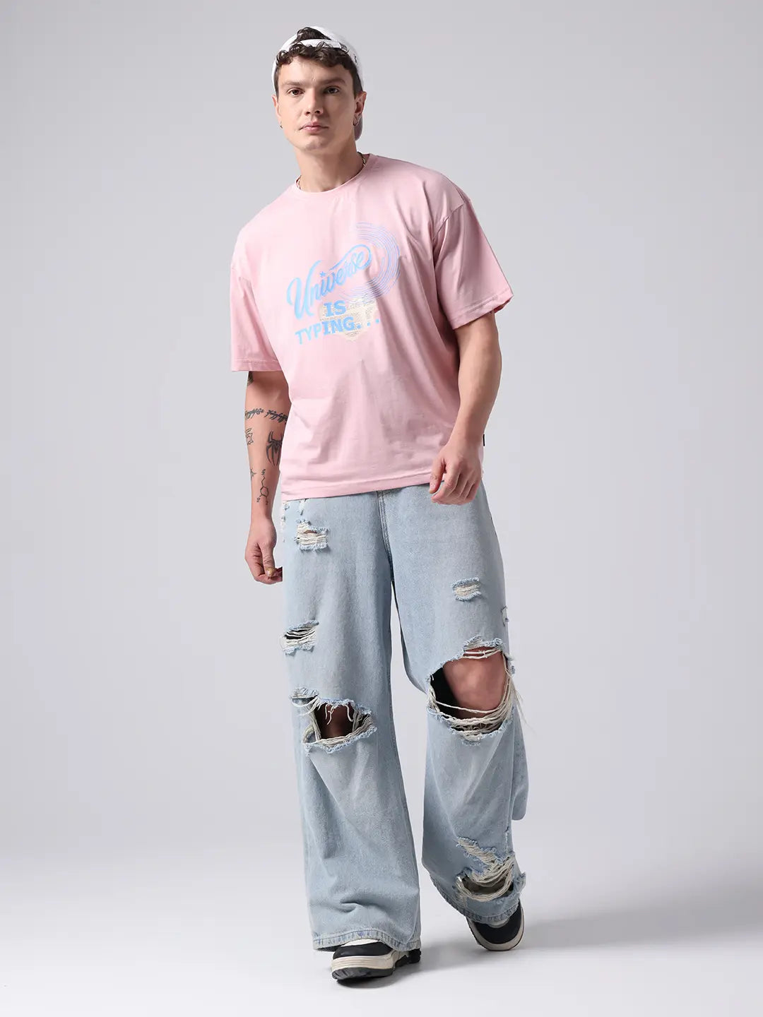 Universe Galaxy Printed Cosmic Boxy Oversized Fit T shirt for Unisex