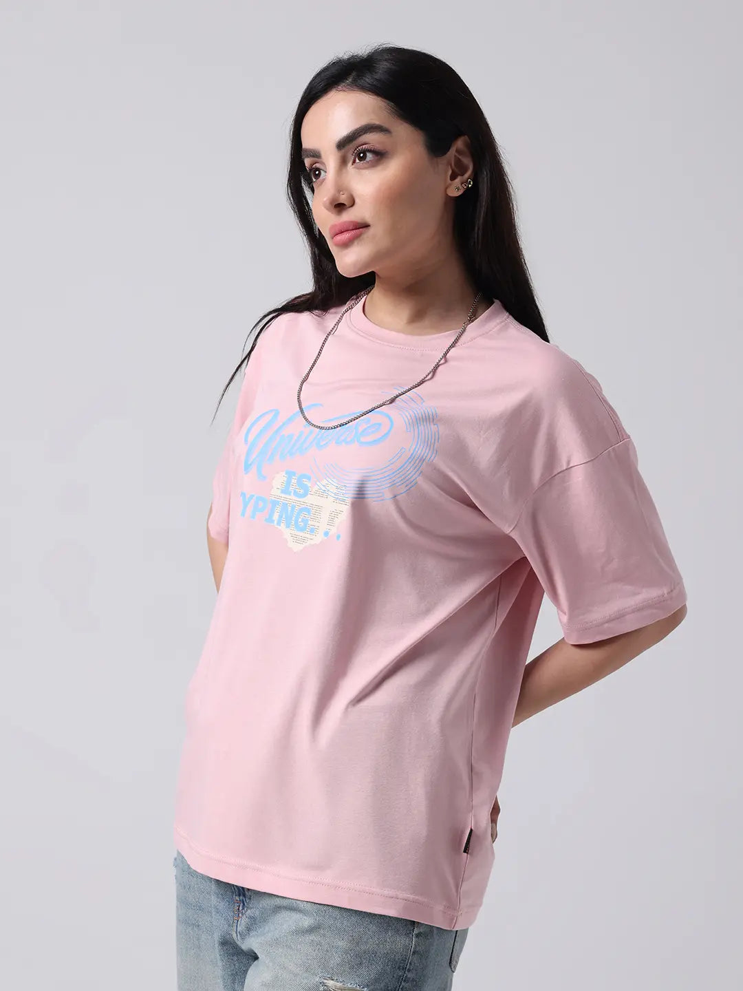 Universe Galaxy Printed Cosmic Boxy Oversized Fit T shirt for Unisex