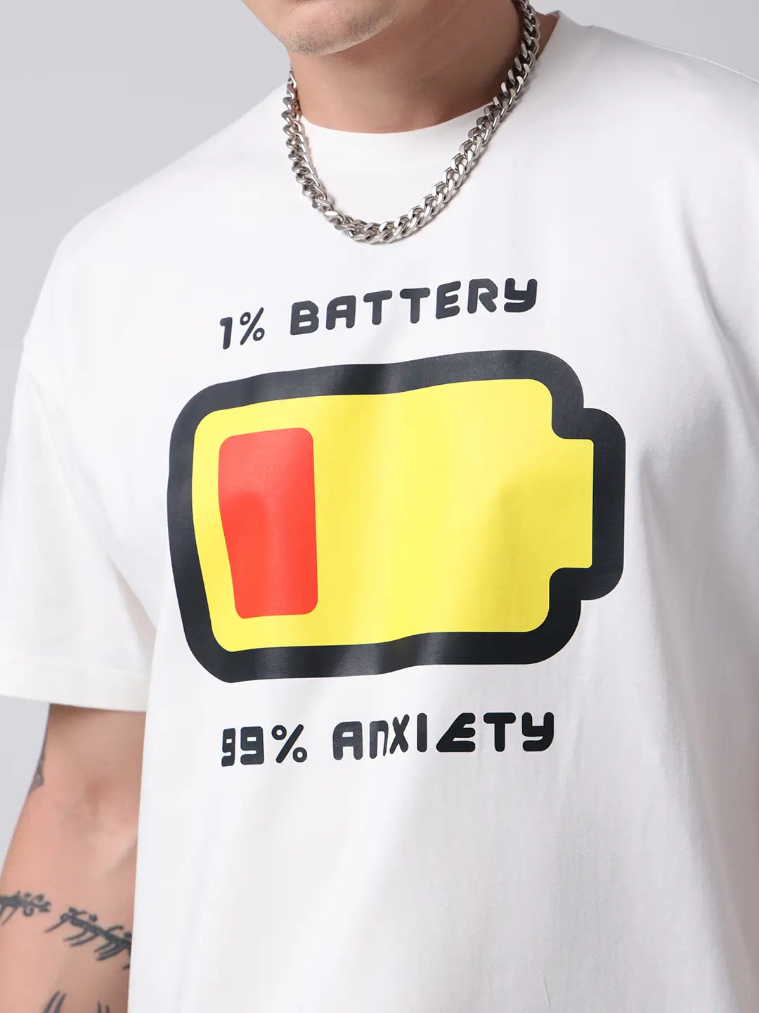 1% Battery, 99% Social Anxiety Burnout Boxy Fit Cotton Unisex T shirt