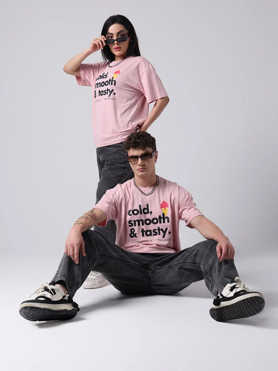 Cold Smooth Tasty Soft Oversized Boxy Fit Cotton T shirt for Unisex
