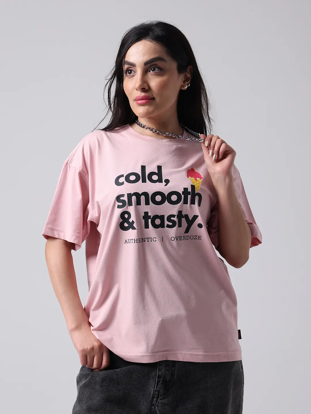 Cold Smooth Tasty Soft Oversized Boxy Fit Cotton T shirt for Unisex