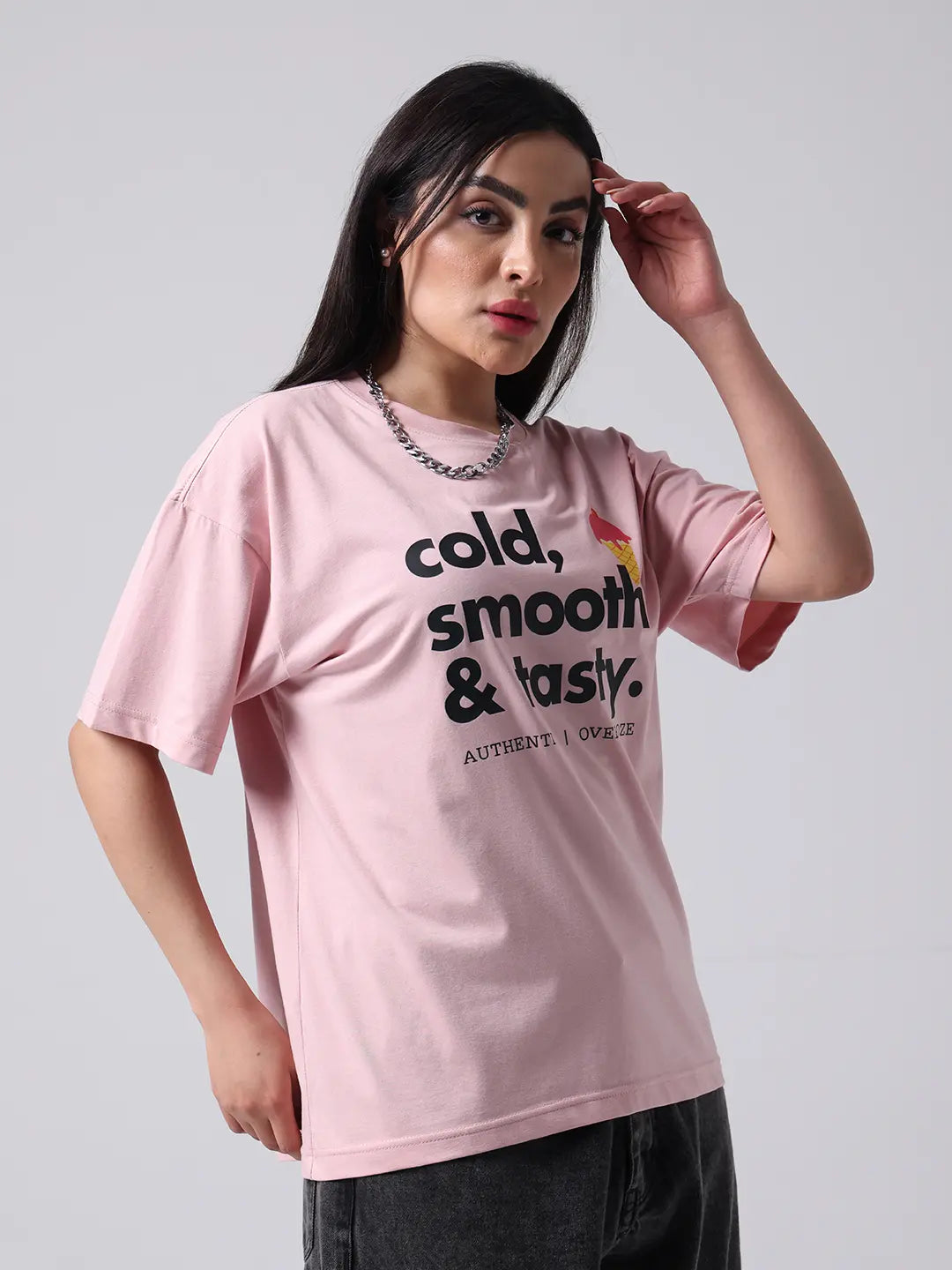Cold Smooth Tasty Soft Oversized Boxy Fit Cotton T shirt for Unisex