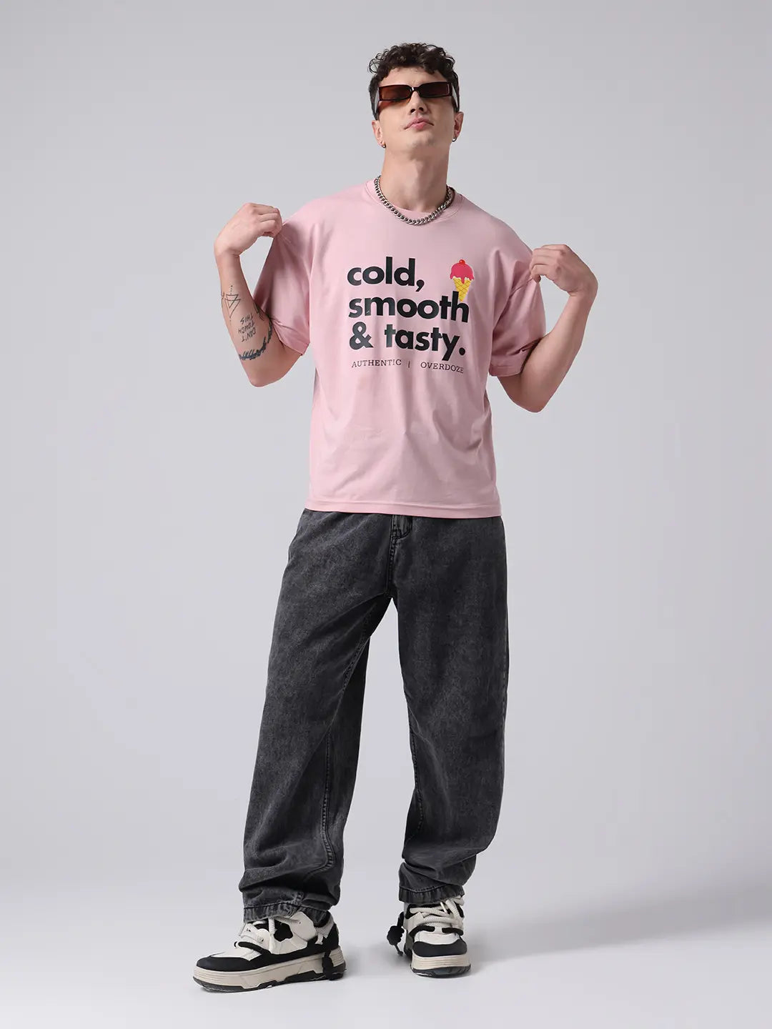 Cold Smooth Tasty Soft Oversized Boxy Fit Cotton T shirt for Unisex