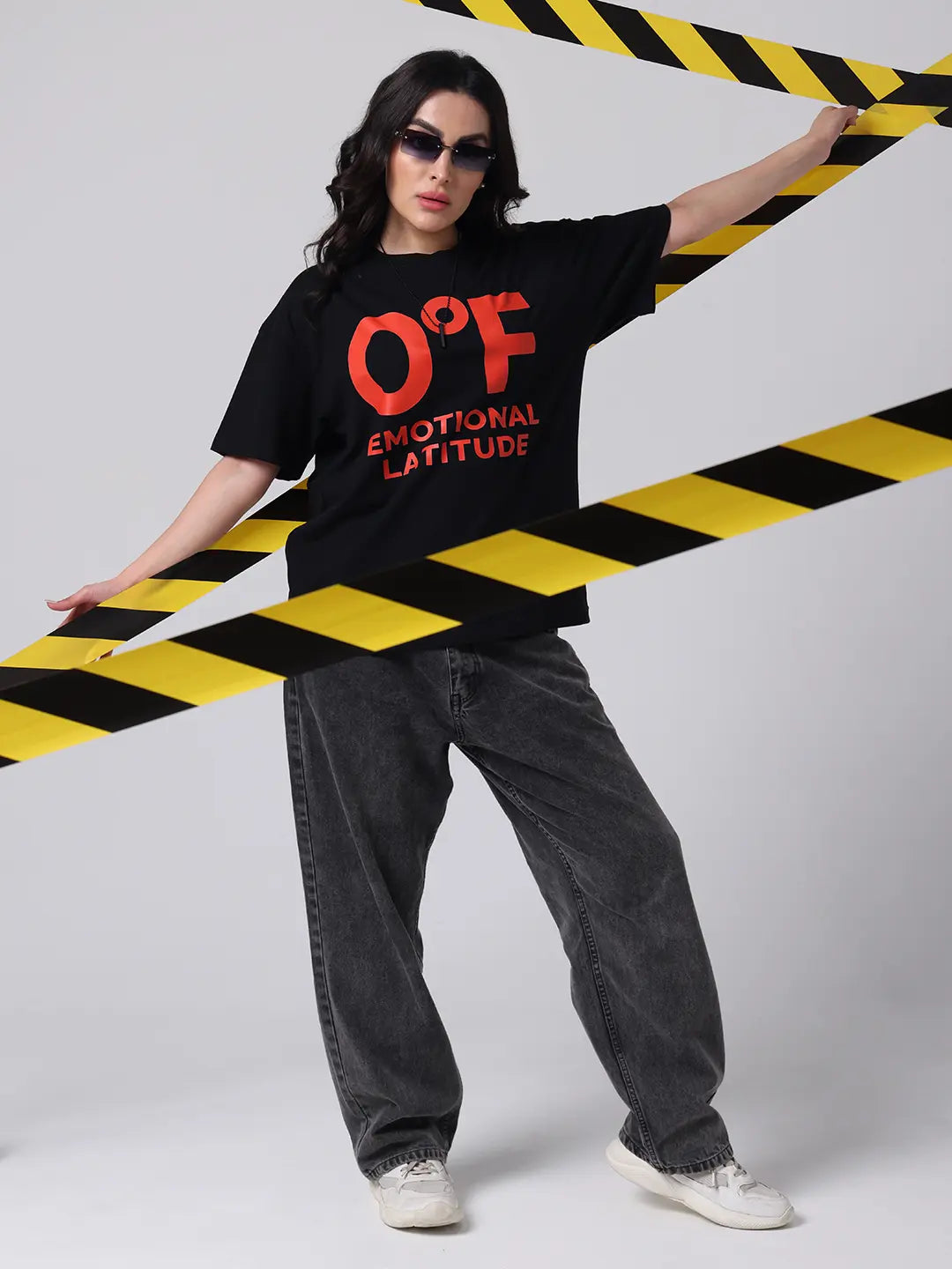 Emotional Latitude Exhausted Cotton Black Unisex Oversize T-shirt