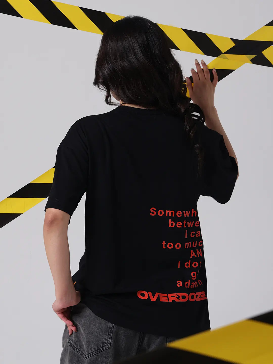 Emotional Latitude Exhausted Cotton Black Unisex Oversize T-shirt