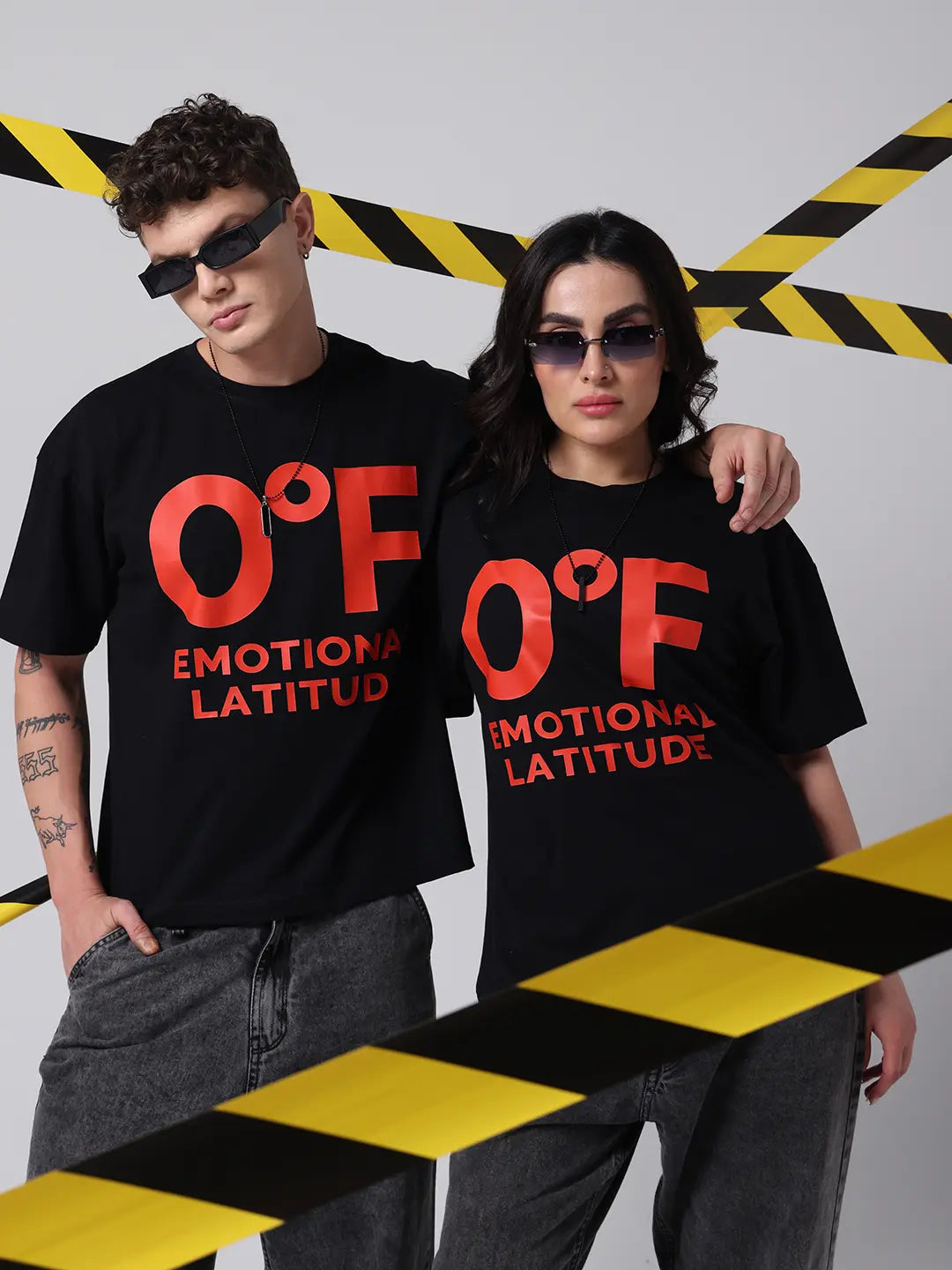 Emotional Latitude Exhausted Cotton Black Unisex Oversize T-shirt