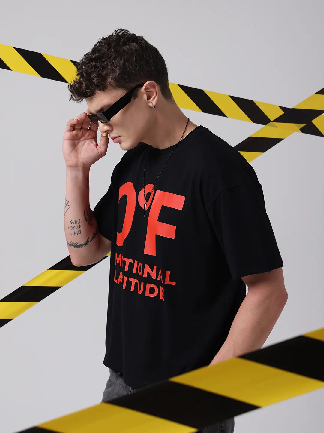 Emotional Latitude Exhausted Cotton Black Unisex Oversize T-shirt