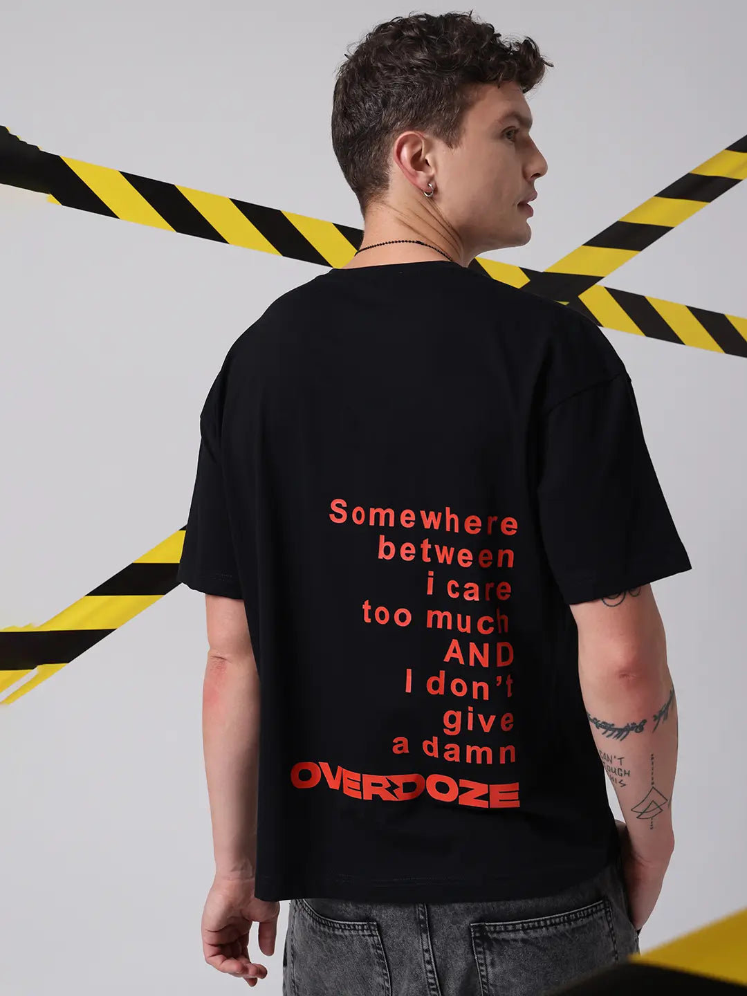 Emotional Latitude Exhausted Cotton Black Unisex Oversize T-shirt