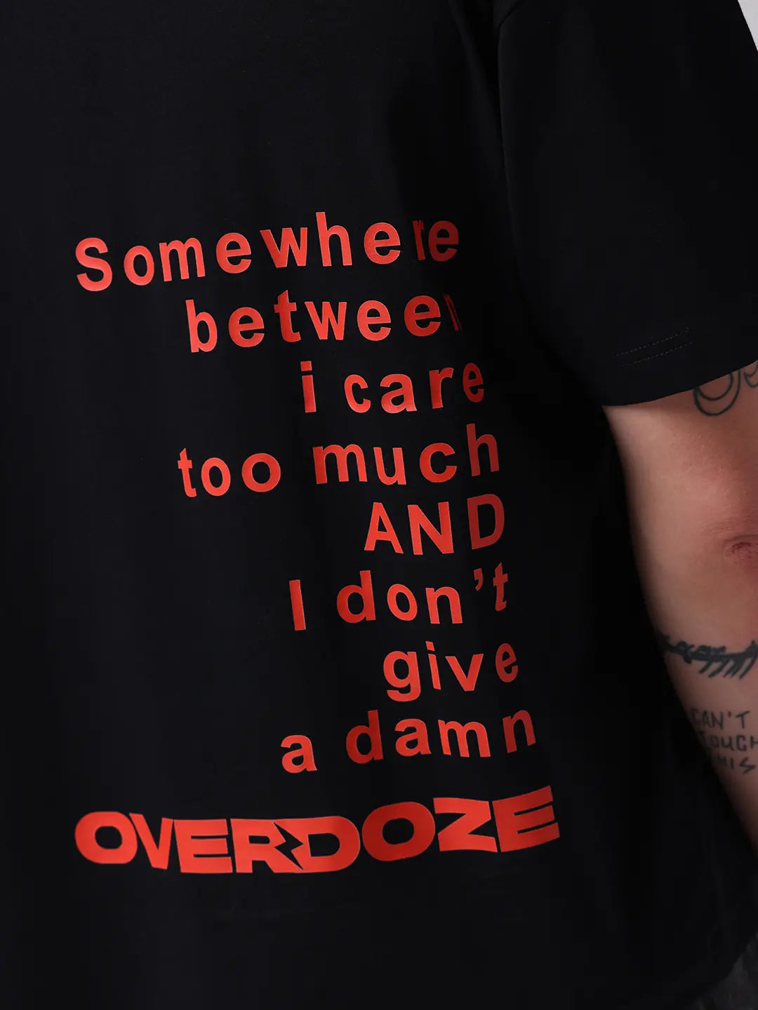 Emotional Latitude Exhausted Cotton Black Unisex Oversize T-shirt