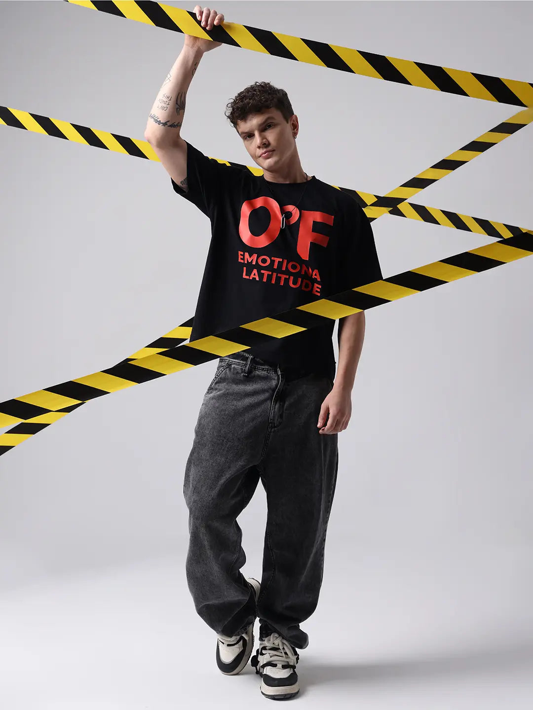 Emotional Latitude Exhausted Cotton Black Unisex Oversize T-shirt
