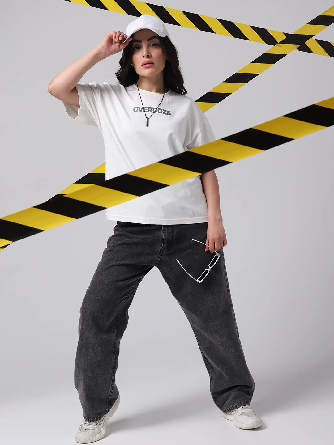 Off White Premium Brand Logo Relaxed Boxy Fit Cotton Unisex T-Shirt