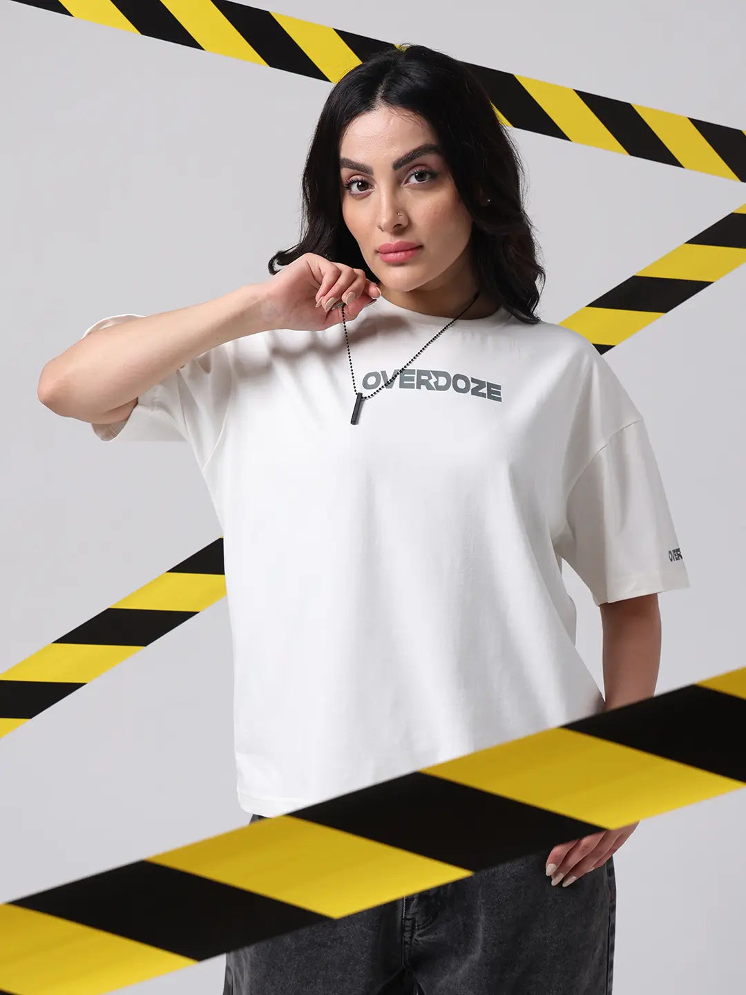 Off White Premium Brand Logo Relaxed Boxy Fit Cotton Unisex T-Shirt