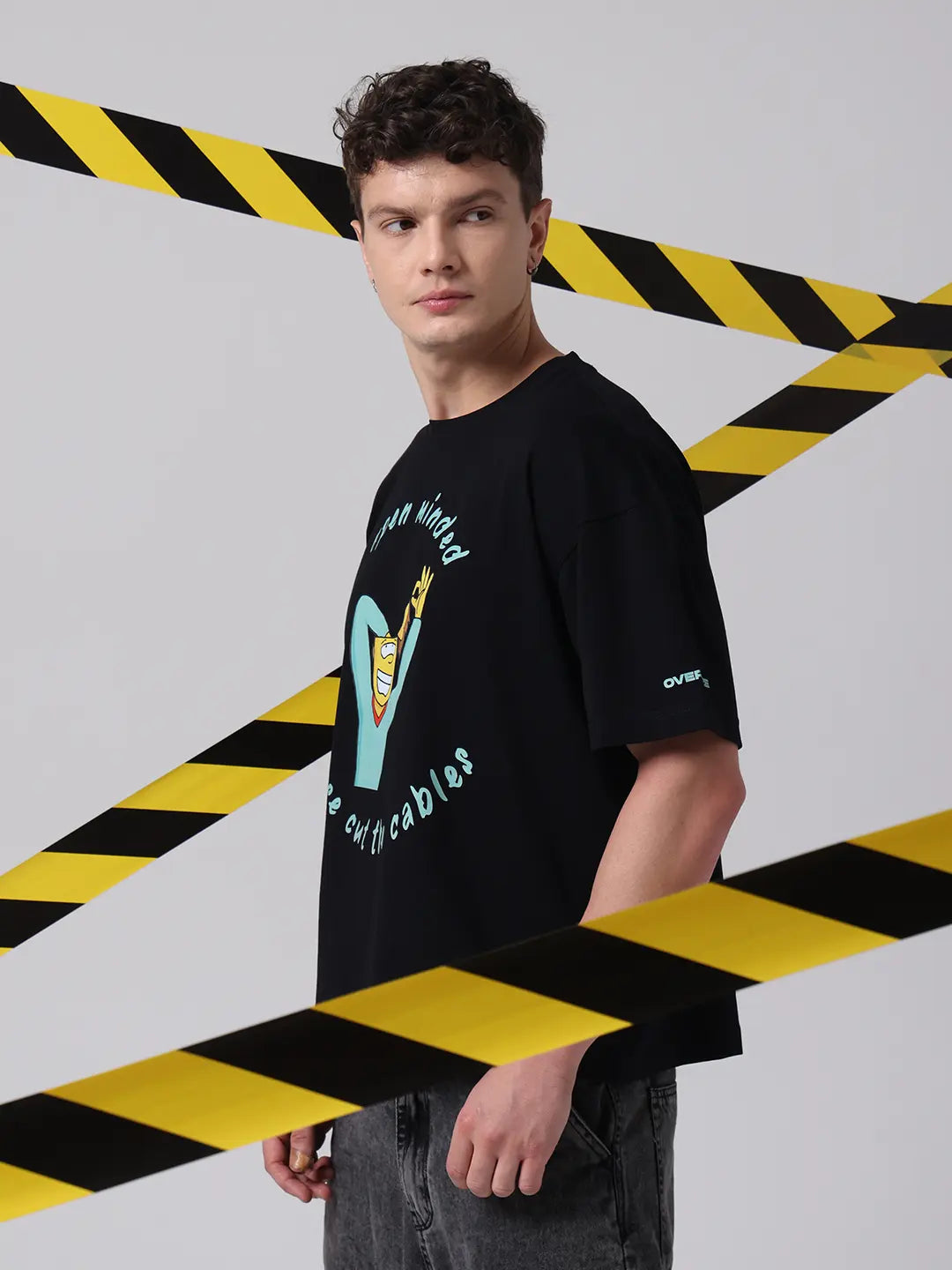 Open Minded Free Will Neutral Black Boxy Fit Unisex T shirt