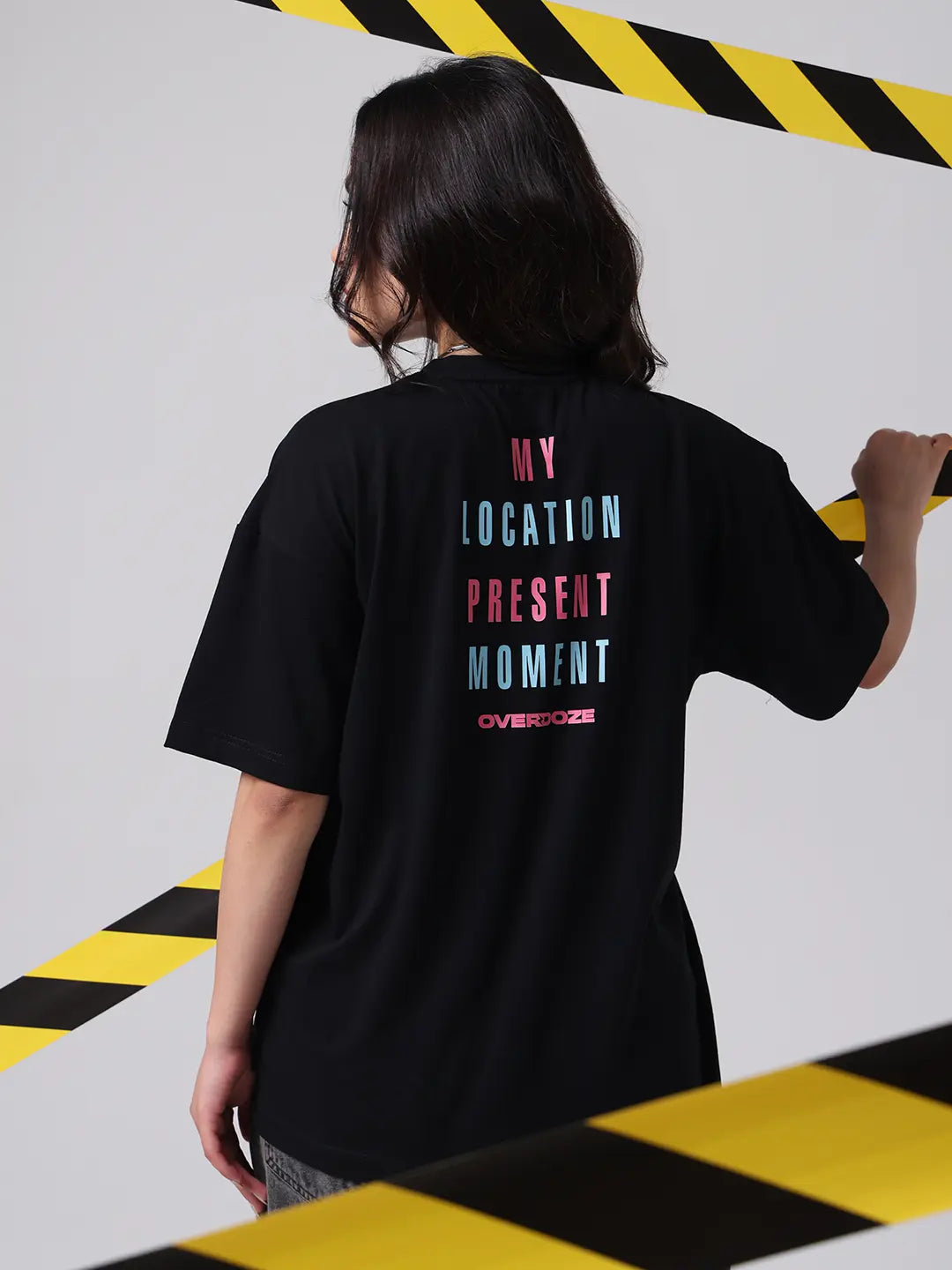 Right Here Now Moment Boxy Fit Printed Cotton Oversized T shirt