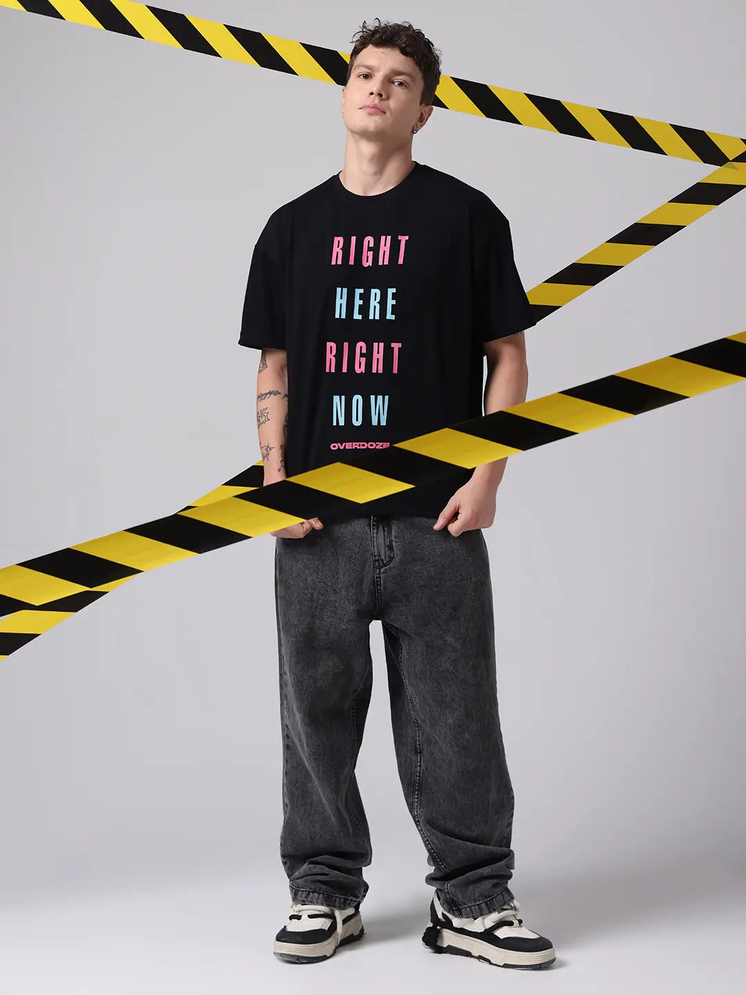 Right Here Now Moment Boxy Fit Printed Cotton Oversized T shirt