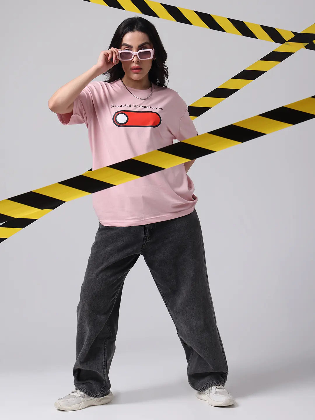 Deactivation Disconnect Printed Boxy Oversized Fit Cotton T shirt for Unisex