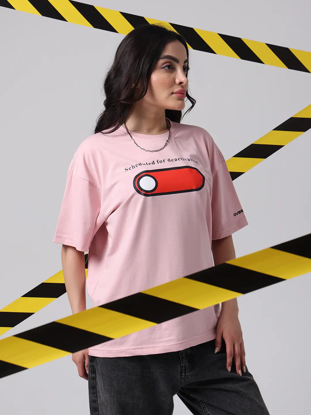 Deactivation Disconnect Printed Boxy Oversized Fit Cotton T shirt for Unisex