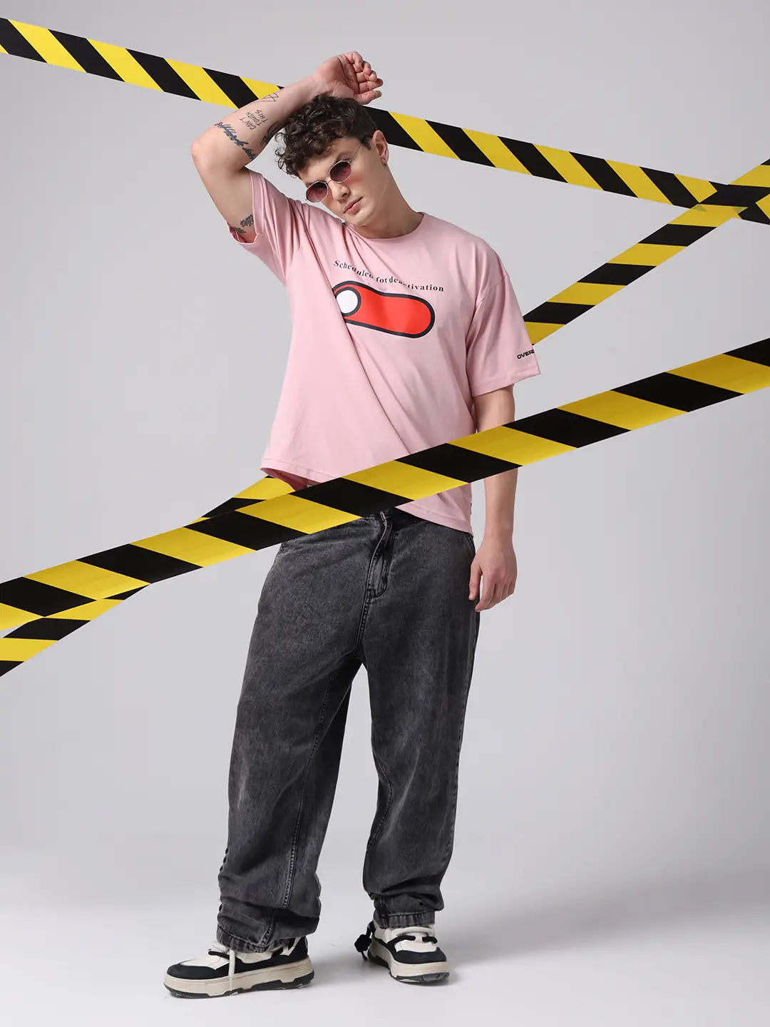 Deactivation Disconnect Printed Boxy Oversized Fit Cotton T shirt for Unisex