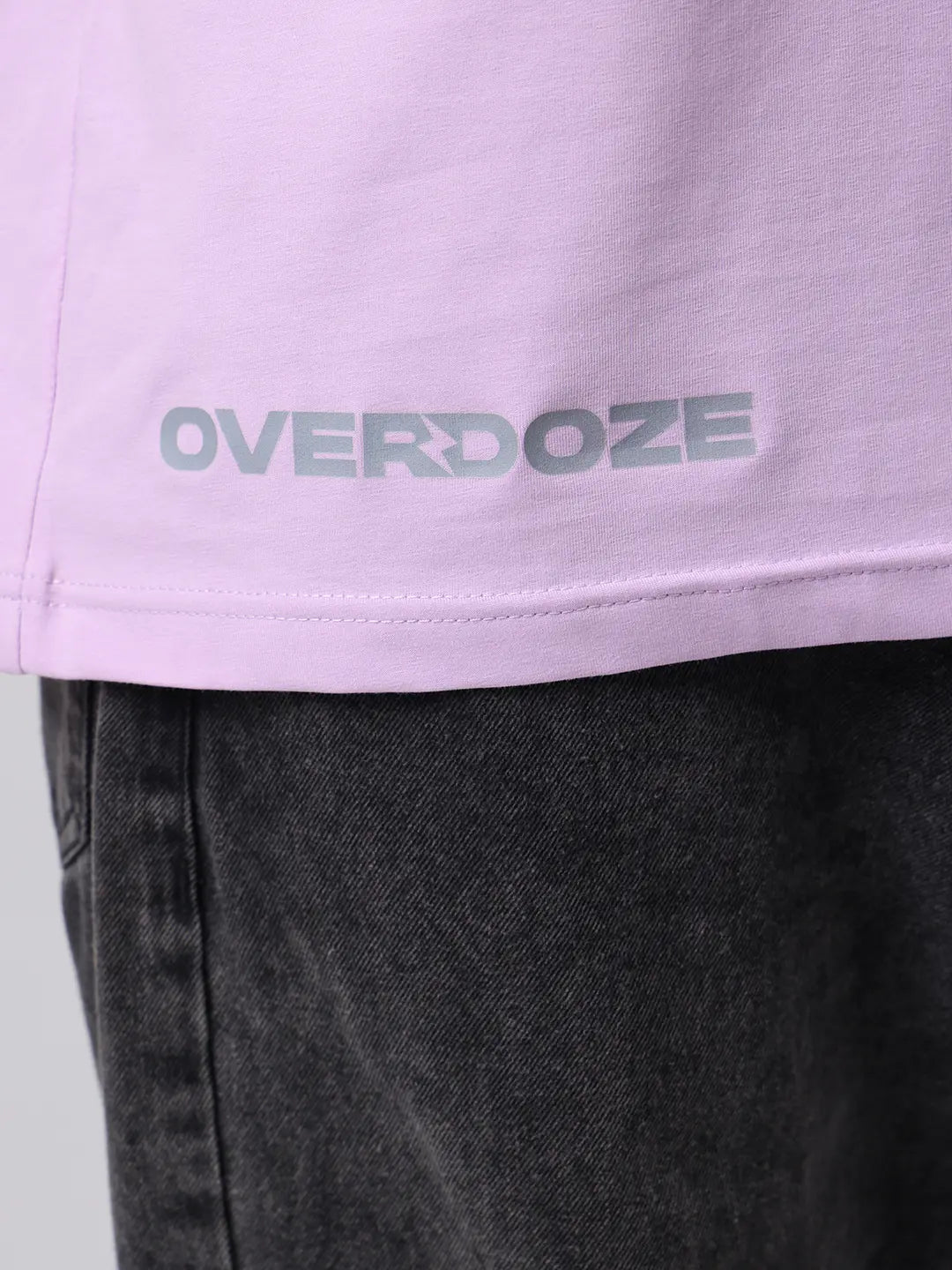 Target Here Rebel Printed Oversized Boxy Fit Lavender Unisex T shirt