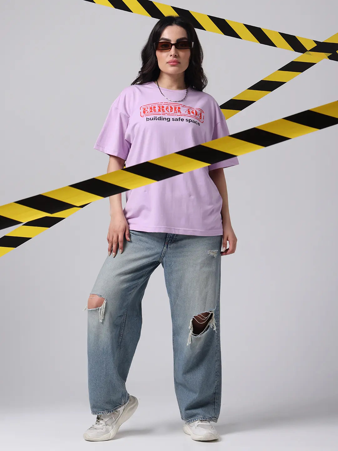 Error 404 Coding Glitch Printed Cotton Lavender Unisex T shirt