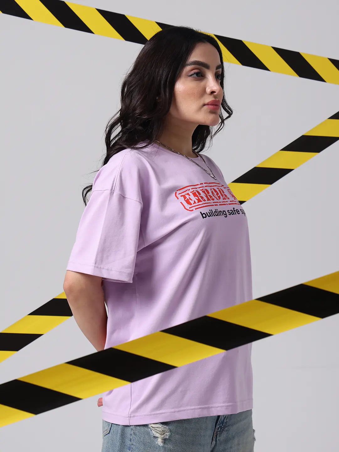 Error 404 Coding Glitch Printed Cotton Lavender Unisex T shirt
