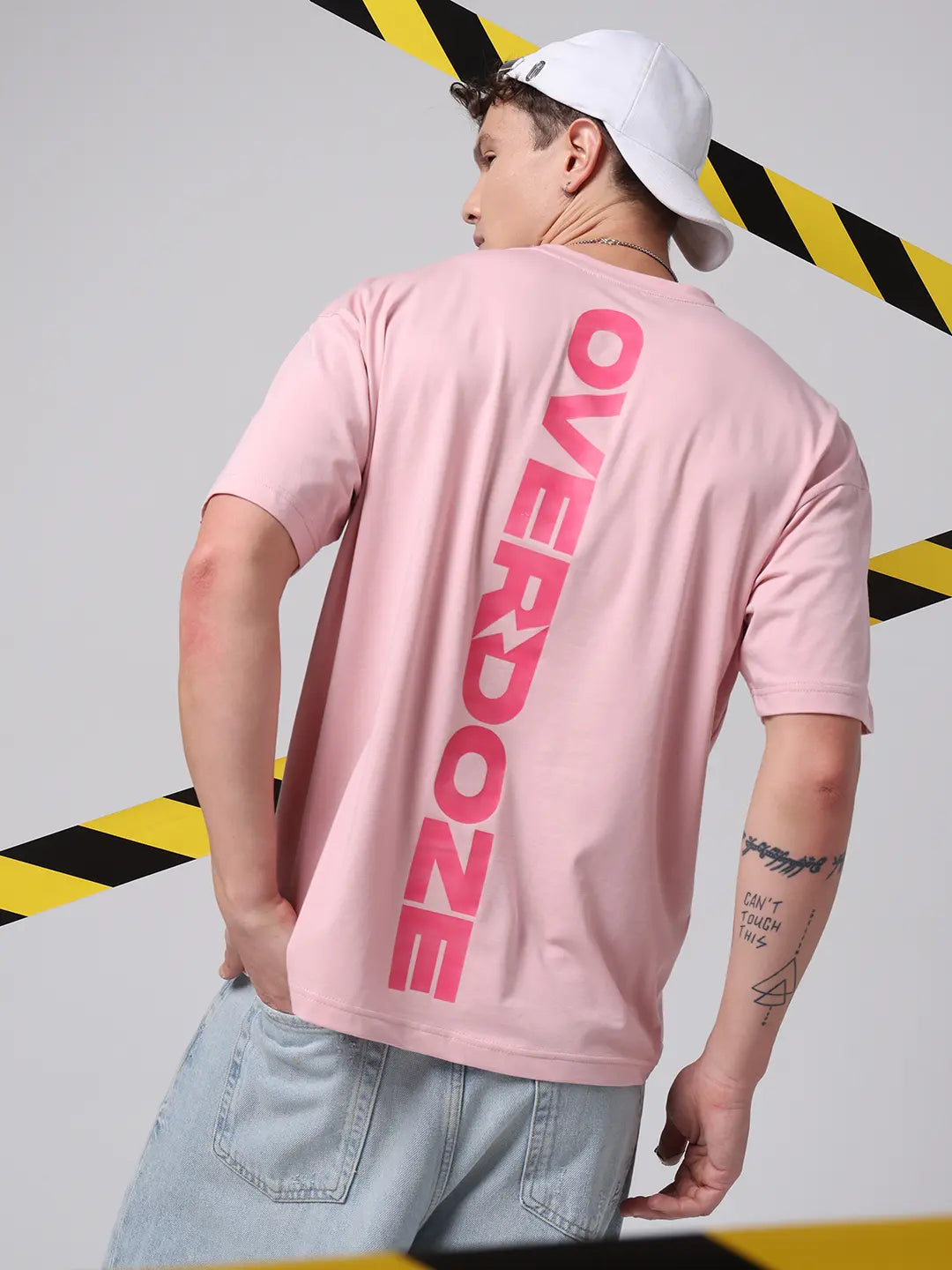 Mind Maze Complex Overthinking Printed Cotton Pink Oversized T shirt