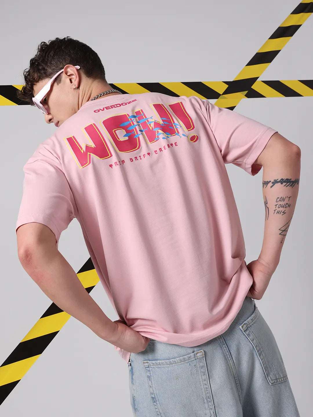 Wow Beautiful Reaction Oversized Relaxed Boxy Fit Pink Cotton Unisex T shirt