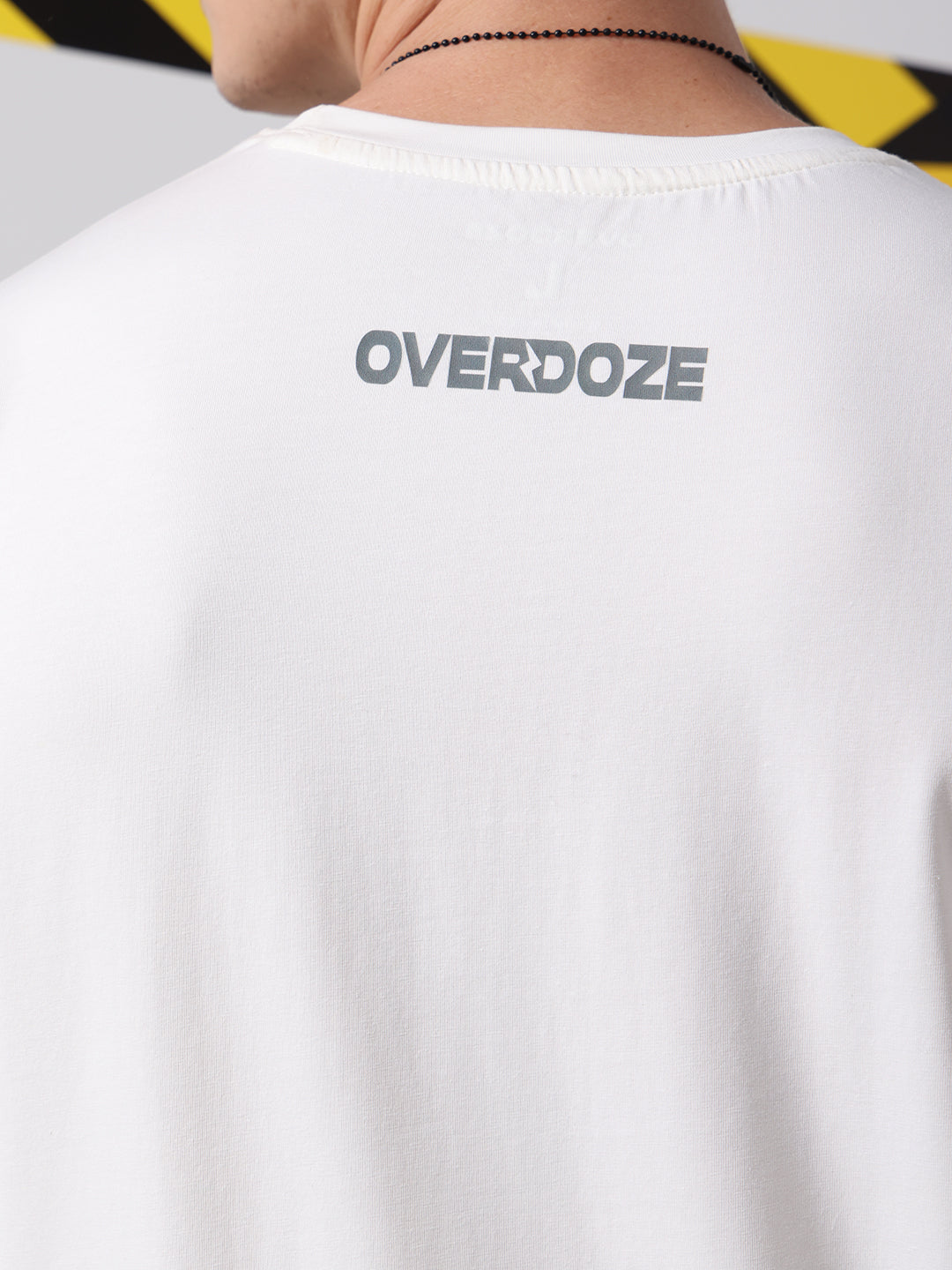 OVERDOZE PREMIUM Drop Shoulders Printed Cotton Off White T-shirt for men
