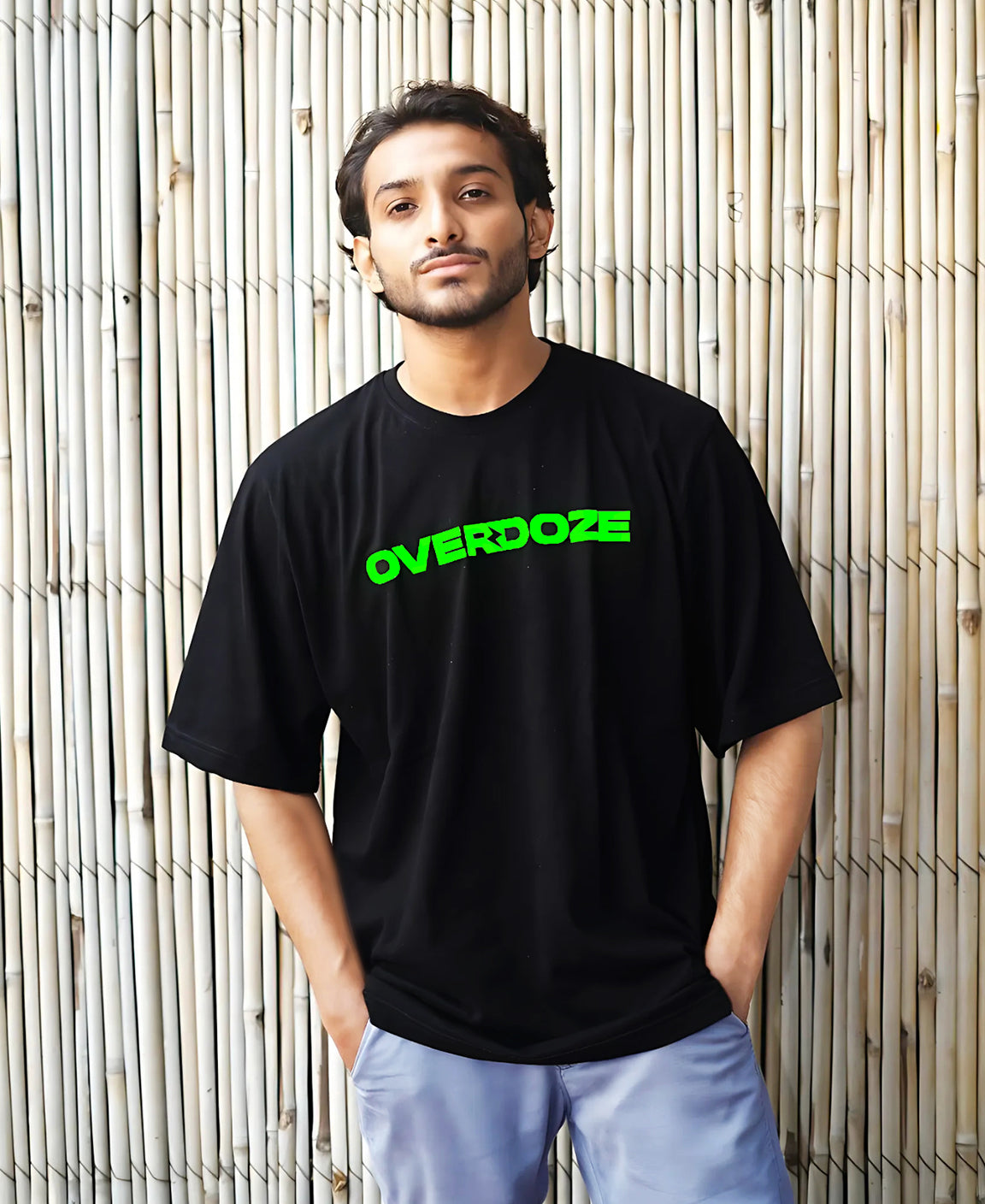 Black Signature Logo Oversize Fit Cotton Unisex T-Shirt
