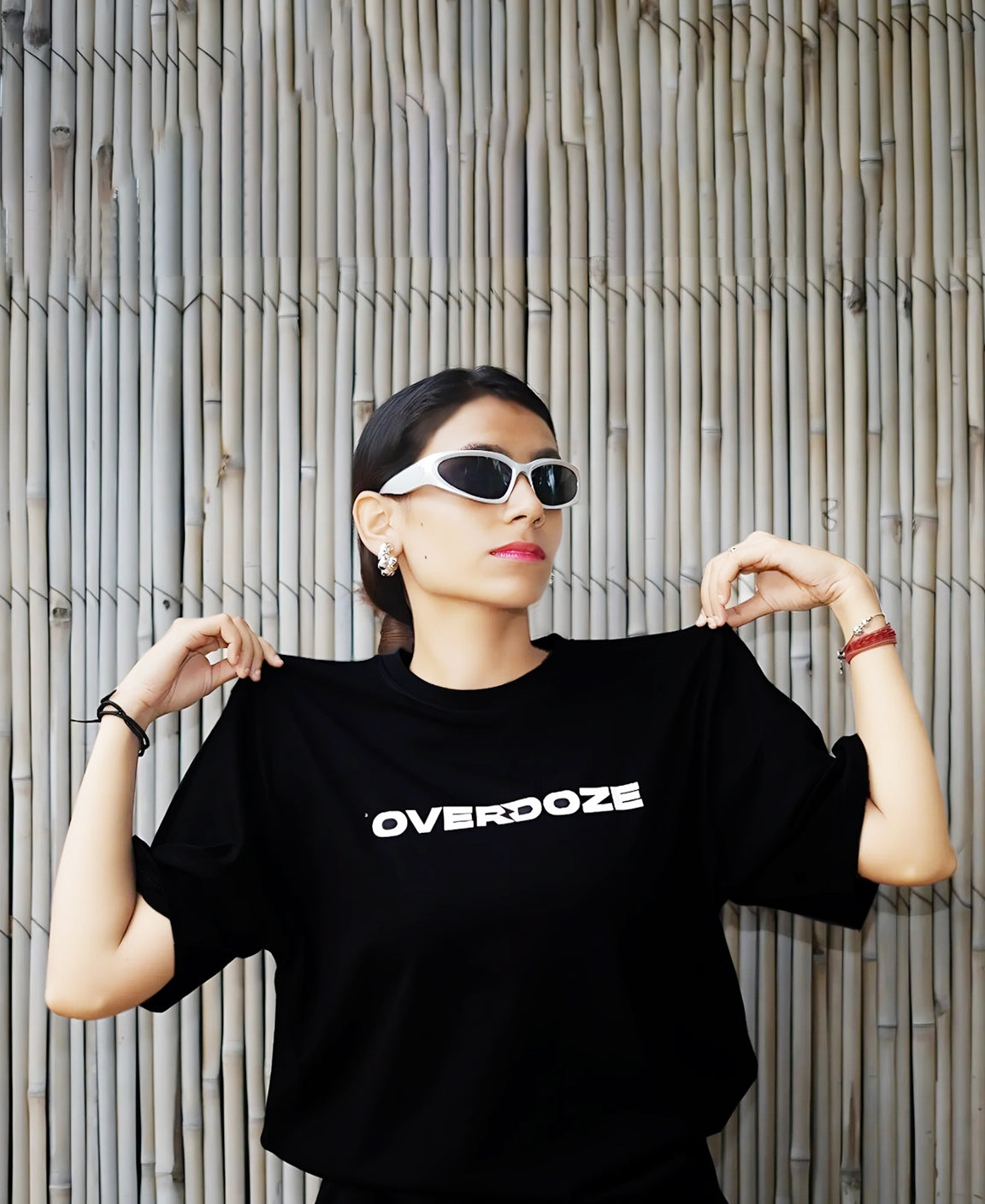 Black Signature Logo Oversize Fit Cotton Unisex T-Shirt