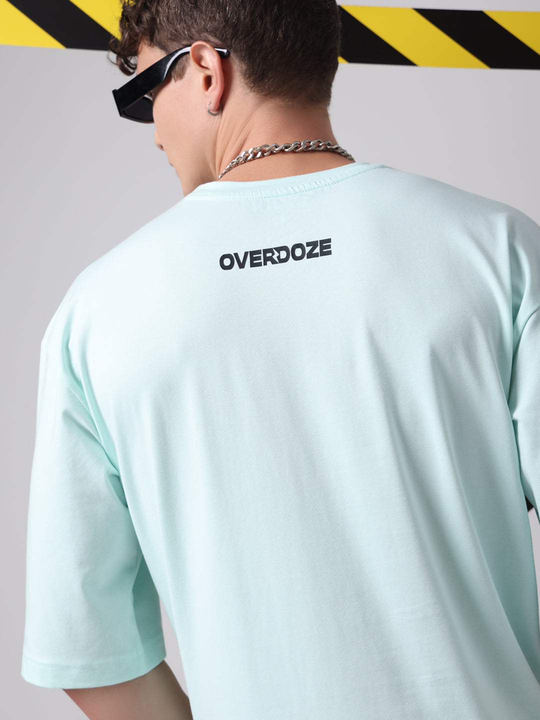 OVERDOZE PREMIUM Drop Shoulders Printed Cotton light Green T-shirt for Men
